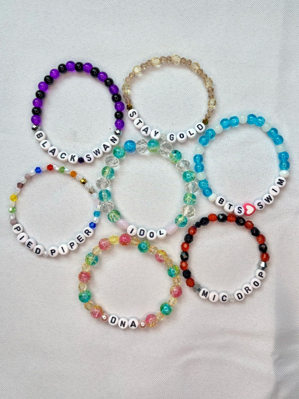 (7pcs) BTS SONGS BRACELET BUNDLE